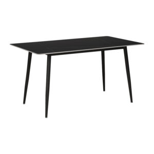 Τραπέζι Gustas pakoworld μαύρο μαρμάρου sintered stone-πόδι μαύρο μέταλλο 140x80x75εκ (1 τεμάχια)