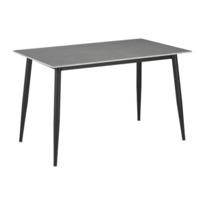 Τραπέζι Gustas pakoworld γκρι μαρμάρου sintered stone-μαύρο μέταλλο 120x60x75εκ (1 τεμάχια)