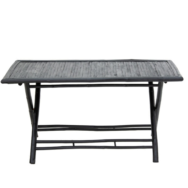 Τραπέζι Badou pakoworld πτυσσόμενο bamboo μαύρο 150x80x77εκ (1 τεμάχια)