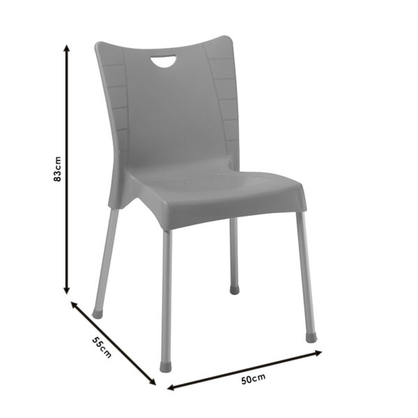 Καρέκλα Crafted pakoworld PP cappucino-αλουμίνιο γκρι (1 τεμάχια)
