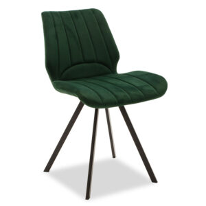 Καρέκλα Sabia pakoworld βελούδο σκούρο πράσινο-μαύρο πόδι (1 τεμάχια)