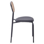 Καρέκλα James pakoworld pe rattan μπεζ-pu μαύρο-μέταλλο φυσικό (1 τεμάχια)