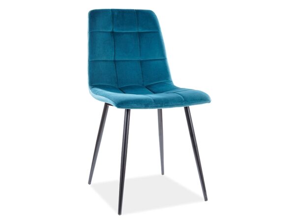 Επενδυμένη καρέκλα ύφασμια MIla 45x41x86 μαύρο/τιρκουάζ βελούδο DIOMMI MILAVCTU