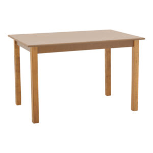 Τραπέζι Zolenio pakoworld μασίφ ξύλο οξιάς με επιφάνεια mdf λούστρο καρυδί 120x80x76εκ (1 τεμάχια)