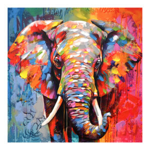 Πίνακας σε καμβά Elephant Inart 80x3x80εκ (1 τεμάχια)