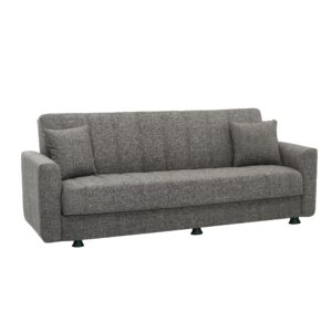 Καναπές-κρεβάτι τριθέσιος "BELLA" υφασμάτινος σε χρώμα γκρι 214x78x78 (1 τεμάχια)
