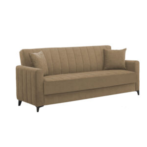 Καναπές/κρεβάτι τριθέσιος "DAISY NEW" υφασμάτινος σε χρώμα μπεζ 233x85x90 (1 τεμάχια)
