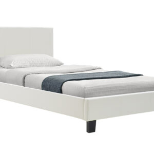Κρεβάτι Nevil pakoworld μονό 100x200 PU χρώμα λευκό ματ (1 τεμάχια)
