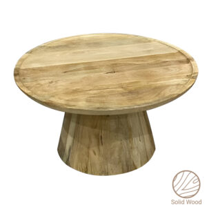 Tραπέζι σαλονιού Aliki Inart φυσικό μασίφ mango ξύλο Φ90x40εκ (1 τεμάχια)