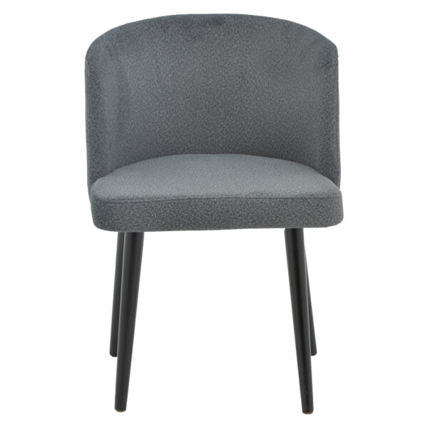Καρέκλα Sirbet pakoworld ανθρακί μπουκλέ ύφασμα-μαύρο μέταλλο 55x45x80εκ (1 τεμάχια)