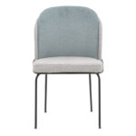 Καρέκλα Dore pakoworld γκρι-γαλάζιο μπουκλέ ύφασμα-μαύρο μέταλλο 50x47.5x82εκ (1 τεμάχια)