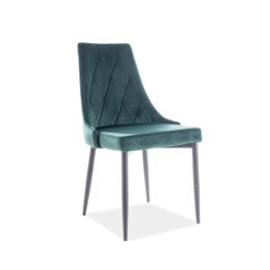 Επενδυμένη καρέκλα τραπεζαρίας Trix B 49x47x89 μαύρος μεταλλικός σκελετός/πράσινο βελούδο bluvel 78 DIOMMI TRIXBVCZ