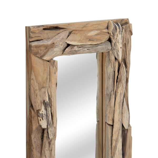 Καθρέπτης Areli pakoworld μασίφ ξύλο φυσικό 60x6x120εκ (1 τεμάχια)
