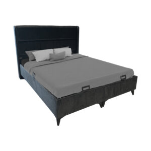 Κρεβάτι διπλό Serene pakoworld με αποθηκευτικό χώρο ανθρακί ύφασμα 160x200εκ (1 τεμάχια)