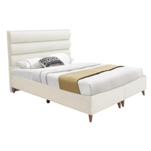 Κρεβάτι διπλό Luxe pakoworld με αποθηκευτικό χώρο κρεμ ύφασμα 160x200εκ (1 τεμάχια)