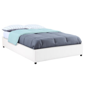 Κρεβάτι διπλό Circe pakoworld PU λευκό με αποθηκευτικό χώρο 150x200εκ (1 τεμάχια)