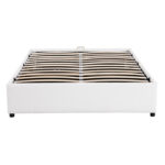Κρεβάτι διπλό Circe pakoworld PU λευκό με αποθηκευτικό χώρο 150x200εκ (1 τεμάχια)
