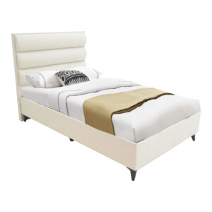 Κρεβάτι μονό Luxe pakoworld με αποθηκευτικό χώρο κρεμ ύφασμα 120x200εκ (1 τεμάχια)