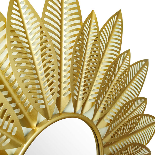 Καθρέπτης Leaf pakoworld χρυσό 94x6x94εκ (1 τεμάχια)