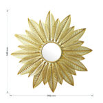 Καθρέπτης Leaf pakoworld χρυσό 94x6x94εκ (1 τεμάχια)
