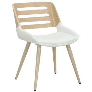 Καρέκλα Brody pakoworld pu λευκό- πόδι φυσικό (1 τεμάχια)