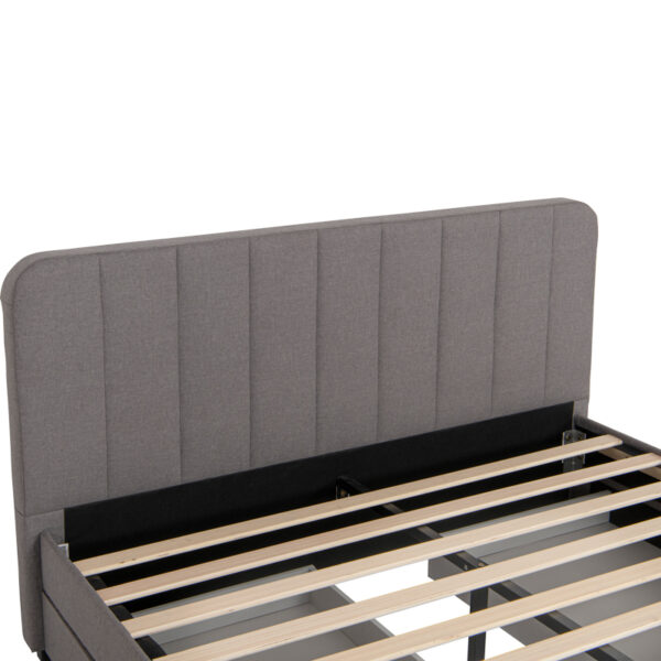 Κρεβάτι διπλό Veloty pakoworld ύφασμα ανθρακί με συρτάρια 150x200εκ (0 τεμάχια)