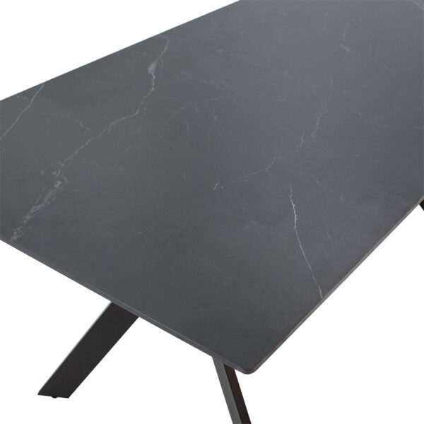 Τραπέζι Olivet pakoworld sintered stone μαύρο μαρμάρου-μαύρο 180x90x75εκ (1 τεμάχια)