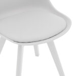 Καρέκλα Gaston pakoworld PP-PU λευκό-πόδι ξύλο λευκό (1 τεμάχια)