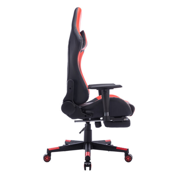 Καρέκλα γραφείου gaming Zeldo pakoworld pu μαύρο-κόκκινο 66x56x135εκ (1 τεμάχια)