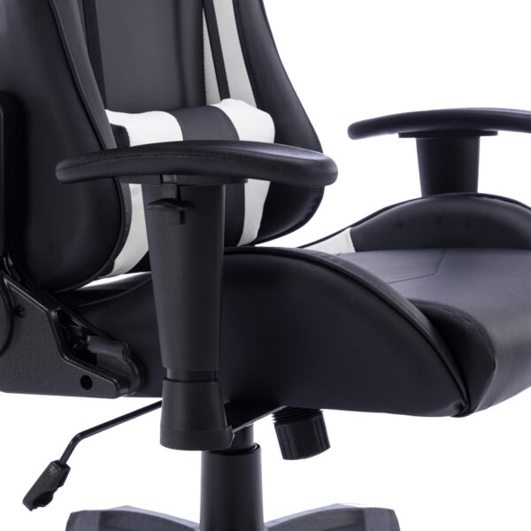 Καρέκλα γραφείου gaming Hartley pakoworld pu μαύρο-λευκό 67x57x139εκ (1 τεμάχια)