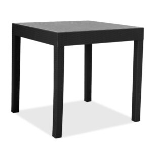Τραπέζι Gabi pakoworld PP χρώμα μαύρο 80x80x77εκ (1 τεμάχια)