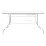 Τραπέζι Valor pakoworld μέταλλο λευκό-γυαλί 140x80x70εκ (1 τεμάχια)