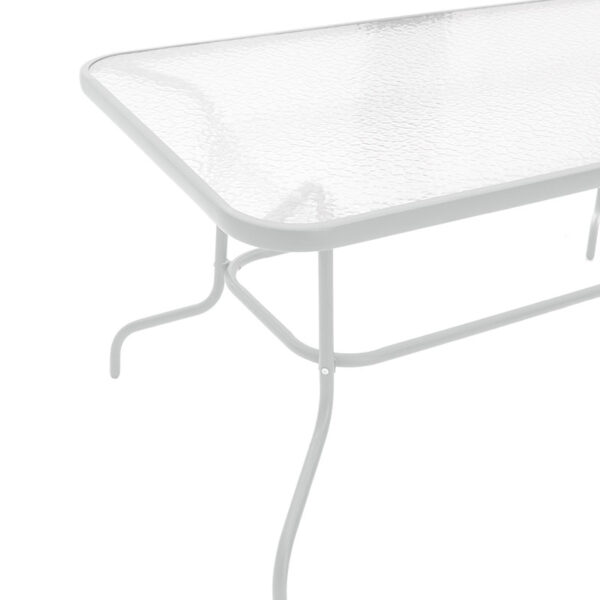 Τραπέζι Valor pakoworld μέταλλο λευκό-γυαλί 140x80x70εκ (1 τεμάχια)