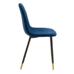 Καρέκλα Sila pakoworld βελούδο μπλε-μαύρο χρυσό πόδι (1 τεμάχια)