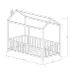 Παιδικό κρεβάτι Page pakoworld ξύλο πεύκου φυσικό 100x200εκ (1 τεμάχια)