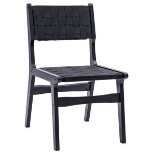 Καρέκλα Ridley pakoworld ξύλο-pu μαύρο (1 τεμάχια)