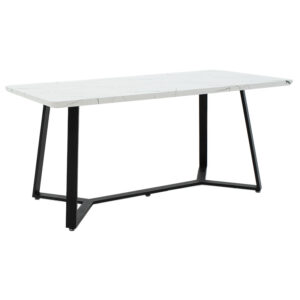 Tραπέζι Gemma pakoworld λευκό μαρμάρου-μαύρο 160x90x75εκ (1 τεμάχια)