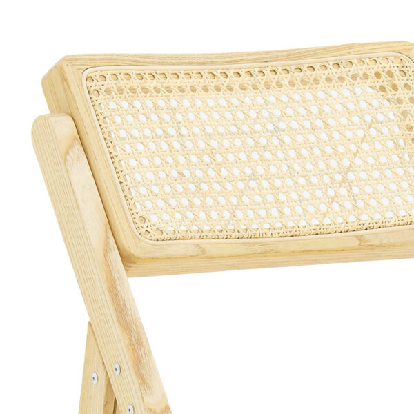 Καρέκλα Yoko pakoworld πτυσσόμενη μπεζ pvc rattan-φυσικό πόδι (1 τεμάχια)