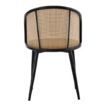 Καρέκλα Riccardo pakoworld φυσικό pe rattan-ανθρακί pu-μαύρο μέταλλο 56x52x82εκ (1 τεμάχια)