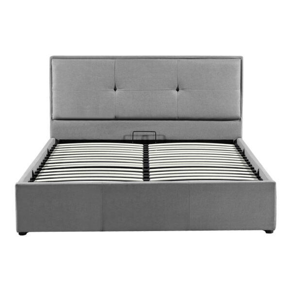 Κρεβάτι διπλό Sonnie pakoworld με αποθηκευτικό χώρο βελούδο ανθρακί 150x200εκ (1 τεμάχια)