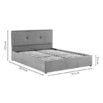 Κρεβάτι διπλό Sonnie pakoworld με αποθηκευτικό χώρο βελούδο ανθρακί 150x200εκ (1 τεμάχια)