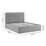 Κρεβάτι διπλό Zilin pakoworld ύφασμα ανθρακί-beige 160x200εκ (1 τεμάχια)