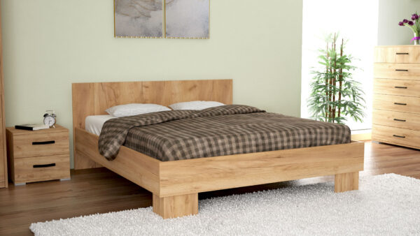 Κρεβάτι "PARMA" διπλό σε χρώμα μελί 160x200 (1 τεμάχια)