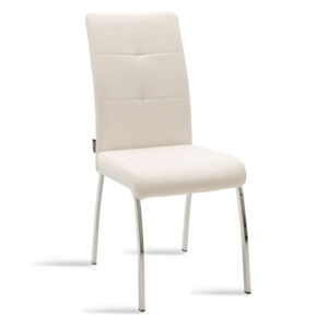 Καρέκλα Ariadne pakoworld PU λευκό-πόδι χρωμίου (1 τεμάχια)