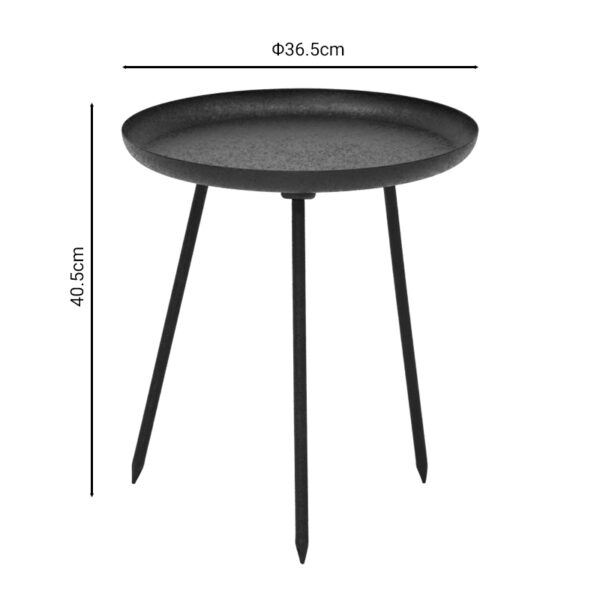 Βοηθητικό τραπέζι Flaz Inart μαύρο μέταλλο Φ36.5x40.5εκ (1 τεμάχια)