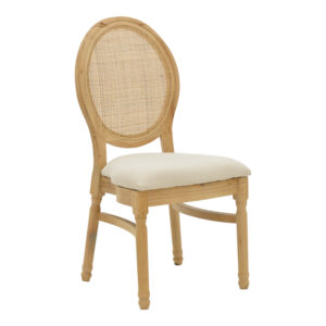 Καρέκλα Canco pakoworld φυσικό rubberwood-φυσικό rattan 50x55x98εκ (1 τεμάχια)