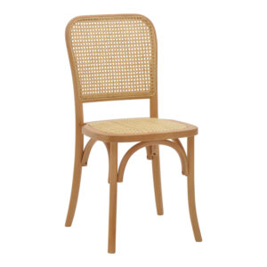 Καρέκλα Kalliope pakoworld φυσικό ξύλο οξιάς-φυσικό rattan 45x50x89εκ (1 τεμάχια)