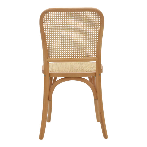 Καρέκλα Kalliope pakoworld φυσικό ξύλο οξιάς-φυσικό rattan 45x50x89εκ (1 τεμάχια)