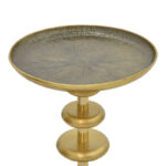Βοηθητικό τραπέζι Trego Inart χρυσό-μαύρο μέταλλο Φ39x55εκ (1 τεμάχια)