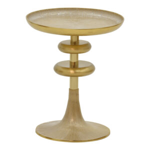 Βοηθητικό τραπέζι Trego I Inart χρυσό-λευκό μέταλλο Φ33x42εκ (1 τεμάχια)